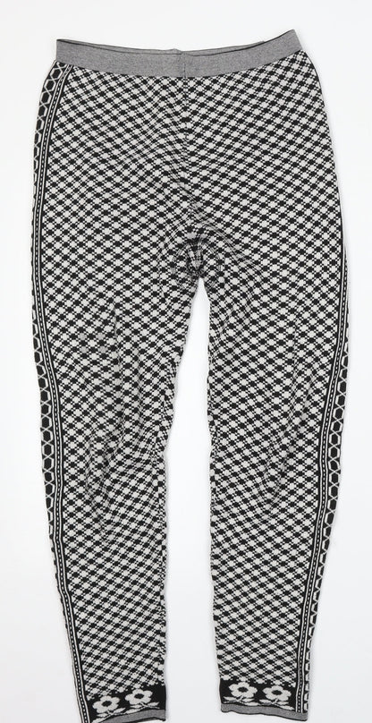 Preworn Womens White Geometric Polyester Jogger Trousers Size 30 in L26 in Regular