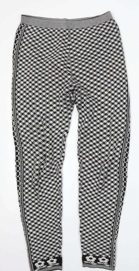 Preworn Womens White Geometric Polyester Jogger Trousers Size 30 in L26 in Regular