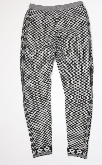 Preworn Womens White Geometric Polyester Jogger Trousers Size 30 in L26 in Regular