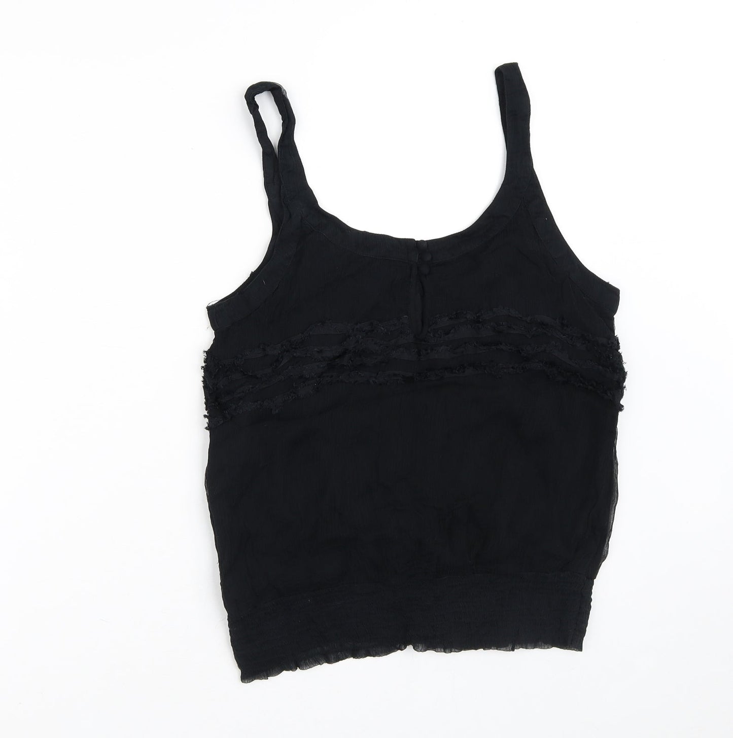 FRANSA Womens Black  Viscose Camisole Blouse Size L Round Neck