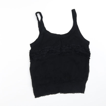 FRANSA Womens Black  Viscose Camisole Blouse Size L Round Neck