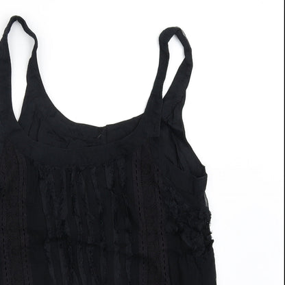 FRANSA Womens Black  Viscose Camisole Blouse Size L Round Neck