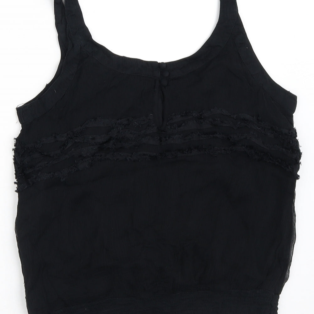 FRANSA Womens Black  Viscose Camisole Blouse Size L Round Neck