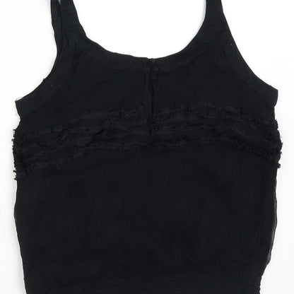 FRANSA Womens Black  Viscose Camisole Blouse Size L Round Neck