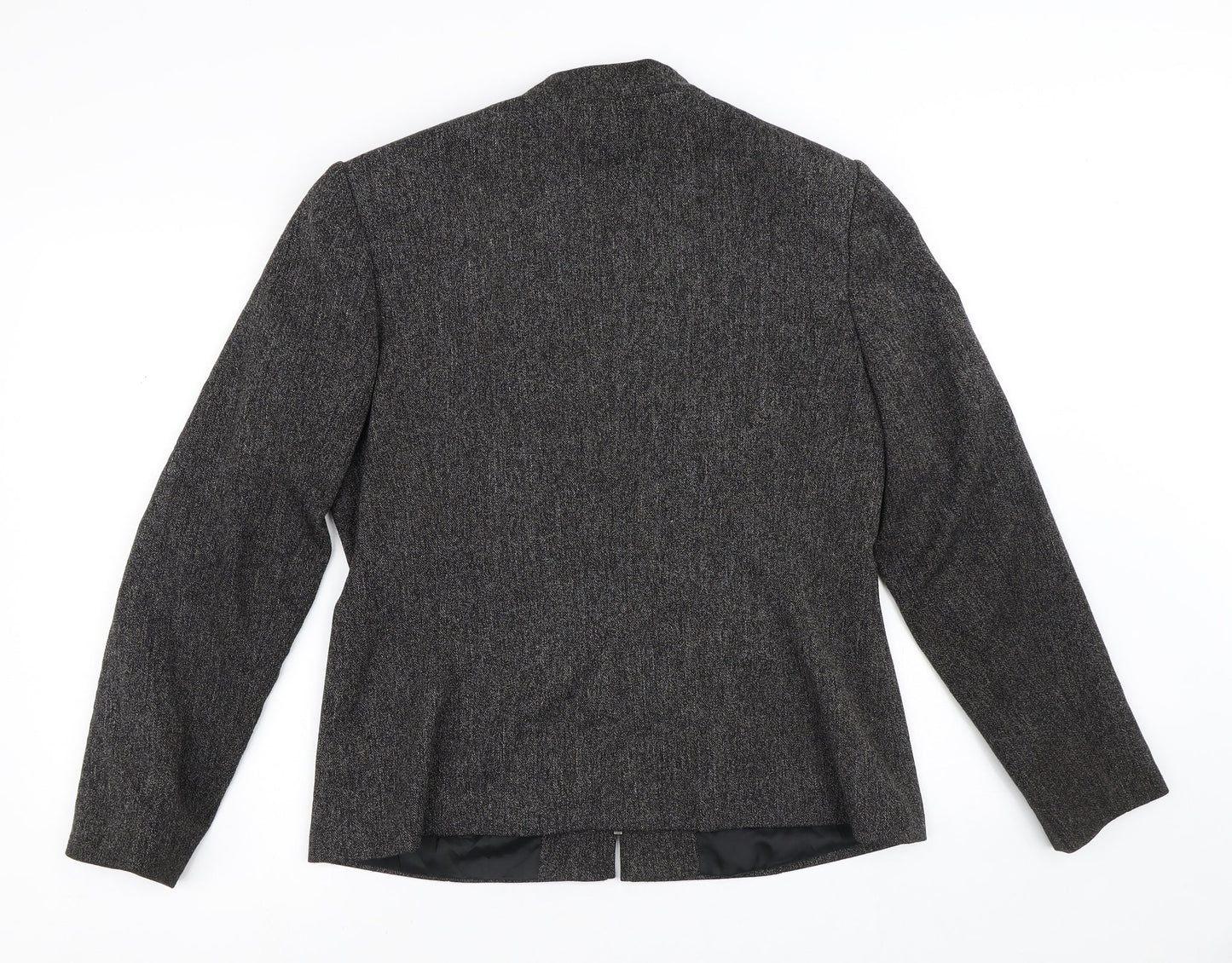 M&Co Womens Black Striped  Jacket Blazer Size 16  Zip