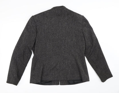 M&Co Womens Black Striped  Jacket Blazer Size 16  Zip