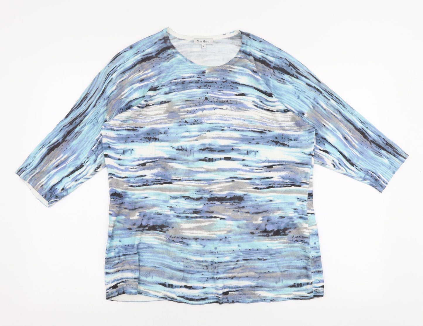 Womens UK Size L Nina Murati Blue Pullover Jumper