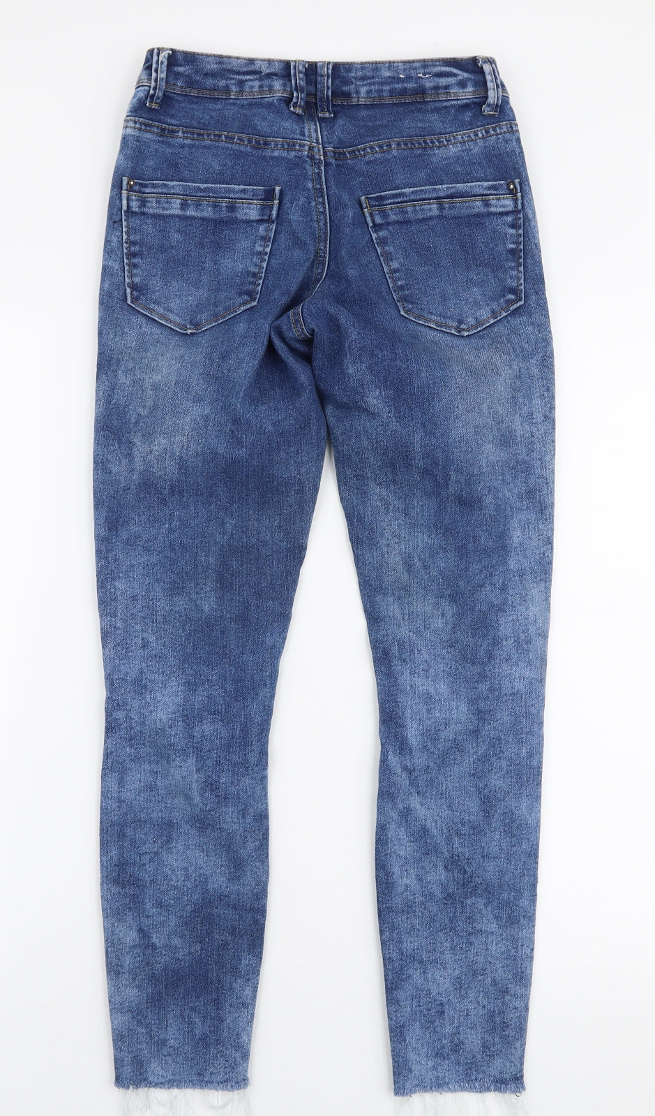 New Look Womens Blue  Cotton Skinny Jeans Size 8 L32 in Slim Zip