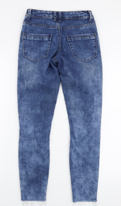 New Look Womens Blue  Cotton Skinny Jeans Size 8 L32 in Slim Zip