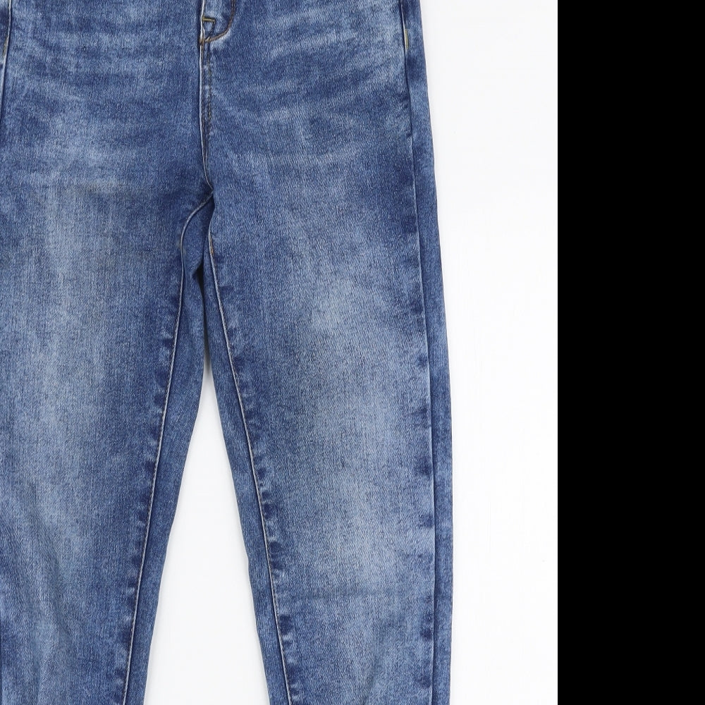 New Look Womens Blue  Cotton Skinny Jeans Size 8 L32 in Slim Zip