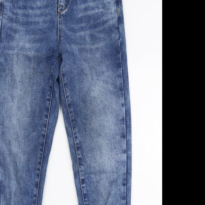 New Look Womens Blue  Cotton Skinny Jeans Size 8 L32 in Slim Zip