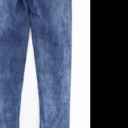 New Look Womens Blue  Cotton Skinny Jeans Size 8 L32 in Slim Zip