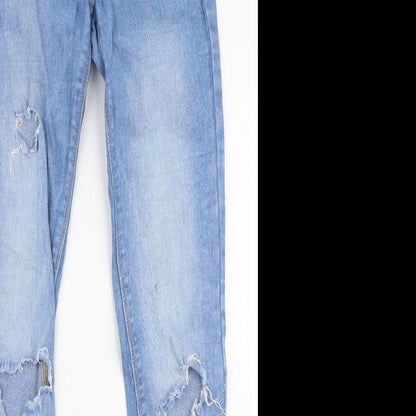 Zara Mens Blue  Polyester Skinny Jeans Size 27 in L30 in Slim Zip