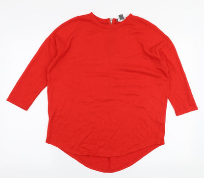 Primark Womens Red Round Neck  Polyester Pullover Jumper Size S