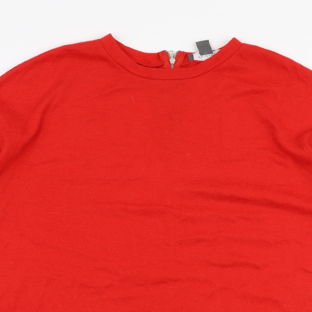 Primark Womens Red Round Neck  Polyester Pullover Jumper Size S