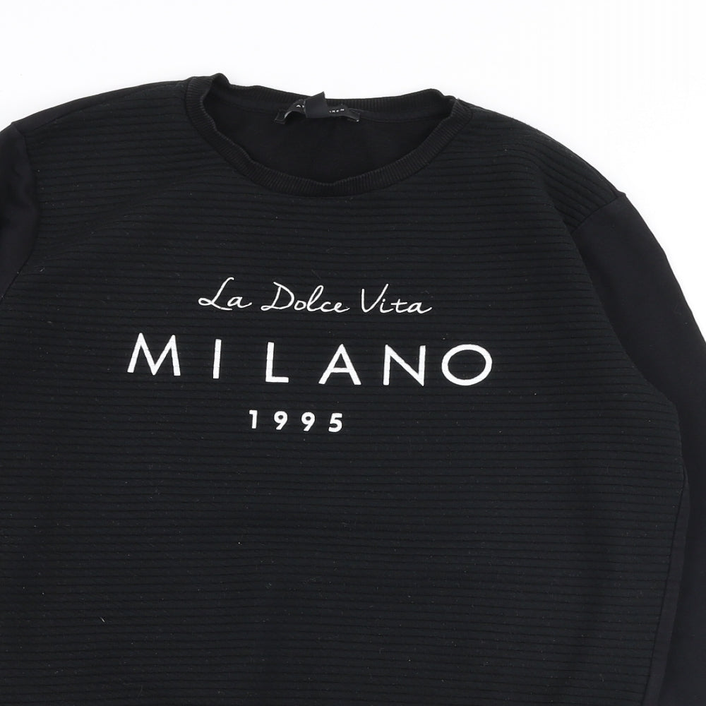 Atmosphere Womens Black  Polyester Pullover Sweatshirt Size 6  Pullover - Milano
