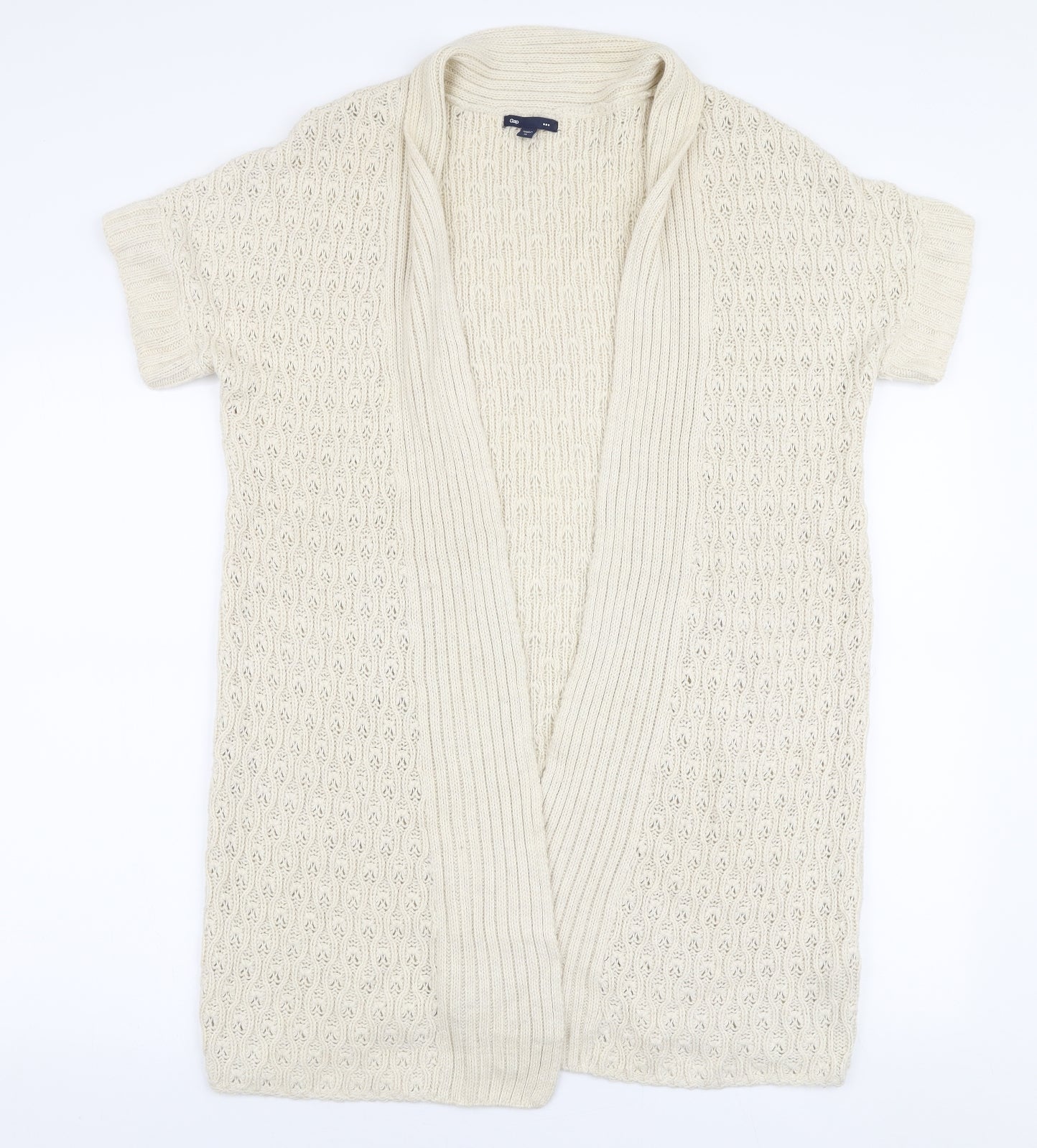 Gap Womens Beige Collared  Cotton Cardigan Jumper Size M