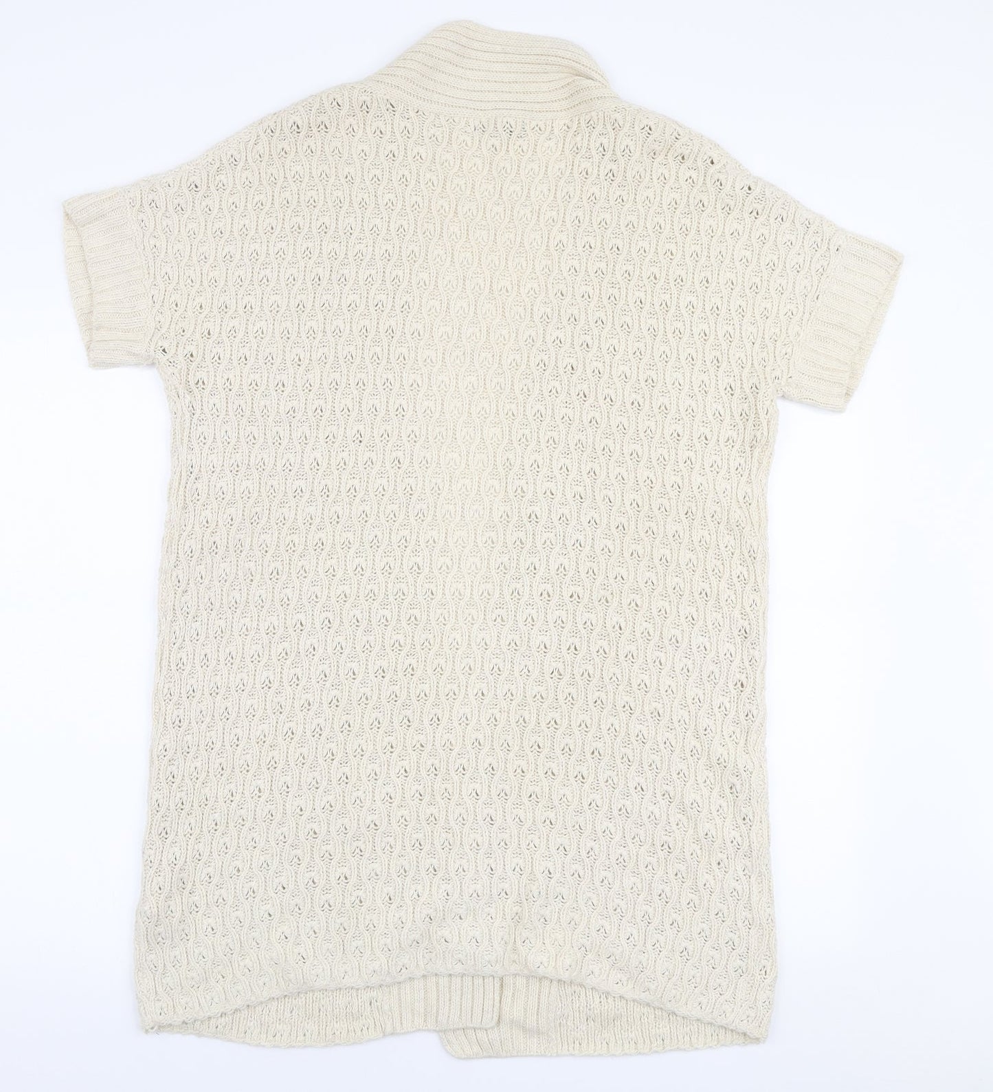 Gap Womens Beige Collared  Cotton Cardigan Jumper Size M