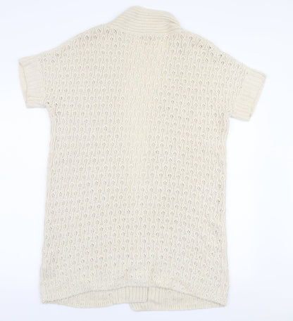 Gap Womens Beige Collared  Cotton Cardigan Jumper Size M