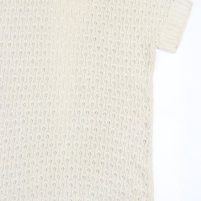 Gap Womens Beige Collared  Cotton Cardigan Jumper Size M