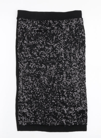 Miss Selfridge Womens Black  Acrylic Straight & Pencil Skirt Size 8