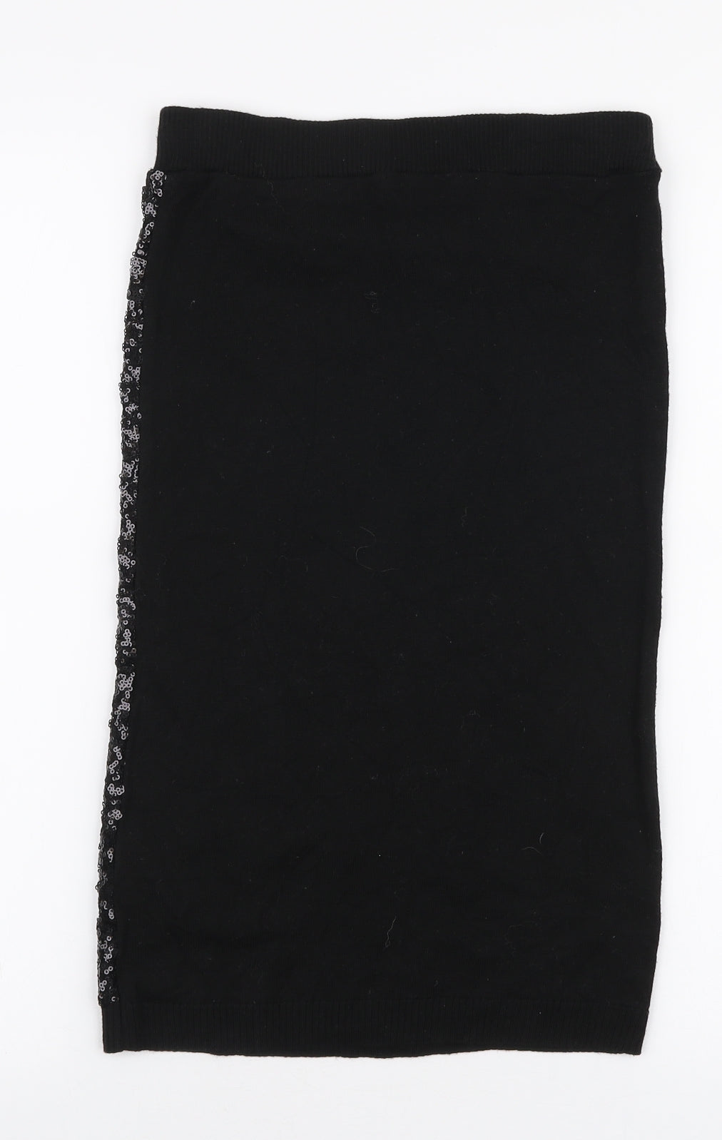 Miss Selfridge Womens Black  Acrylic Straight & Pencil Skirt Size 8