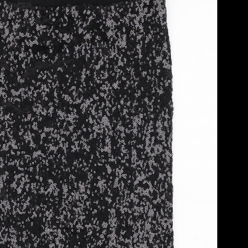 Miss Selfridge Womens Black  Acrylic Straight & Pencil Skirt Size 8