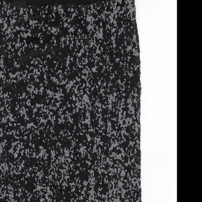 Miss Selfridge Womens Black  Acrylic Straight & Pencil Skirt Size 8