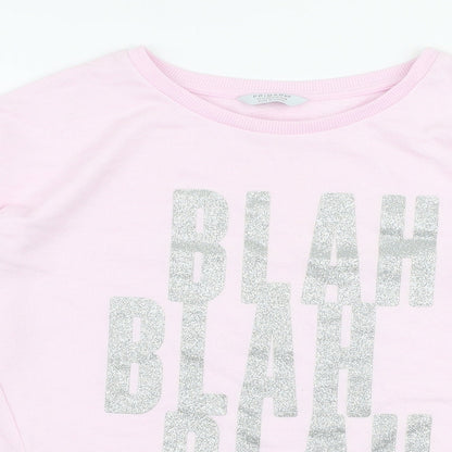 Primark Girls Pink  Polyester Pullover Sweatshirt Size 11-12 Years  Pullover
