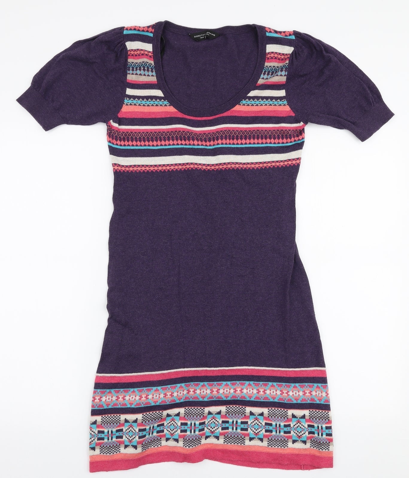 Dorothy Perkins Womens Multicoloured  Cotton A-Line  Size 12  Round Neck Pullover