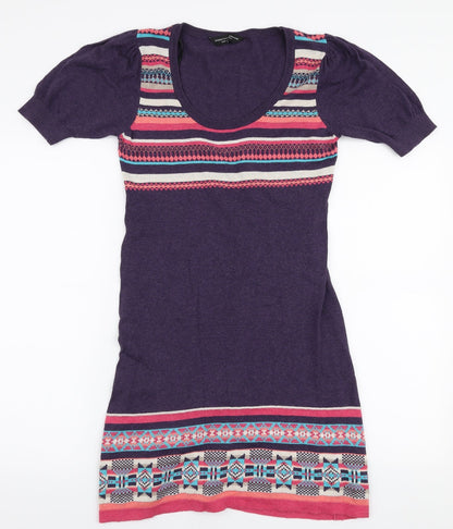 Dorothy Perkins Womens Multicoloured  Cotton A-Line  Size 12  Round Neck Pullover