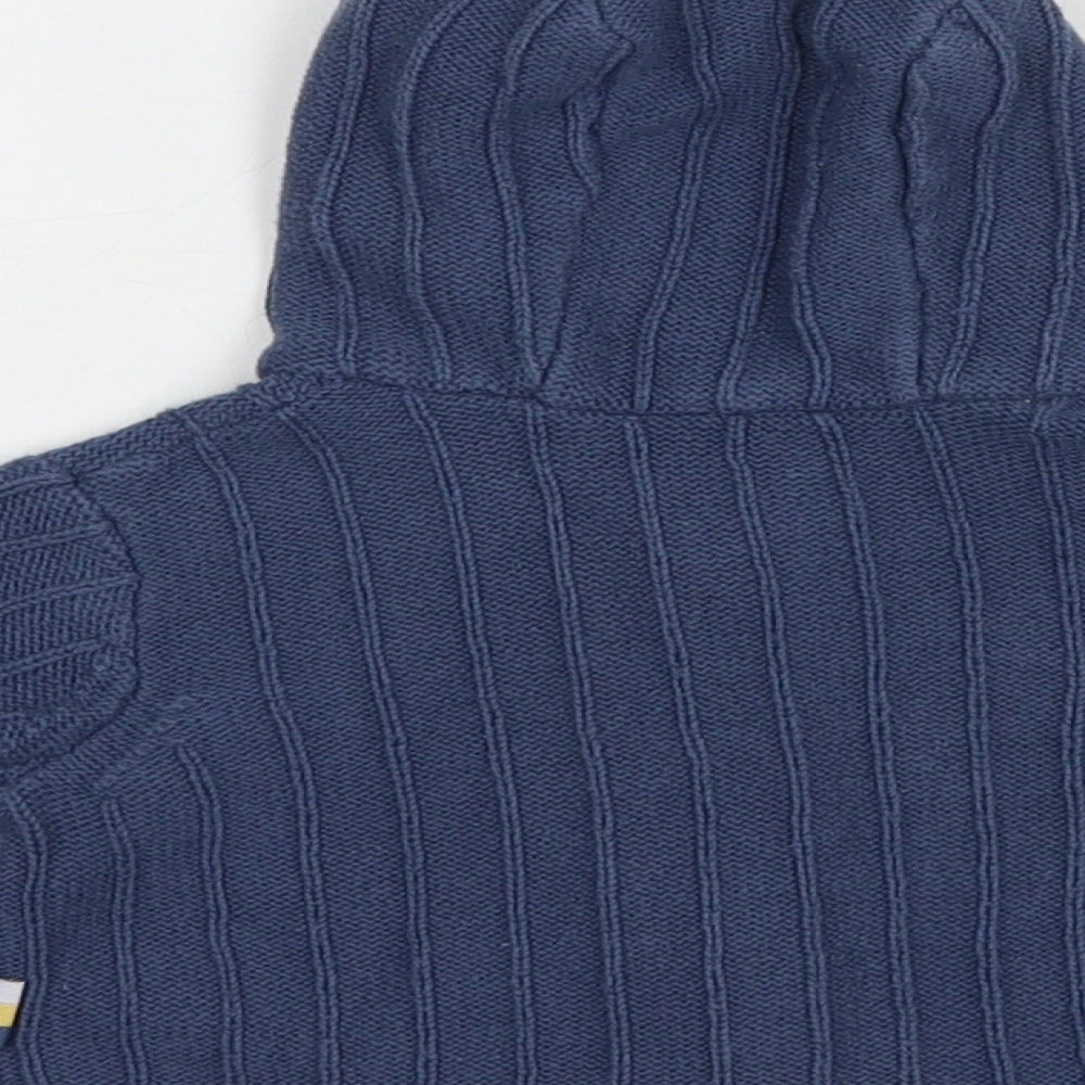 Mothercare Baby Blue  Cotton Full Zip Jumper Size 0-3 Months  Zip