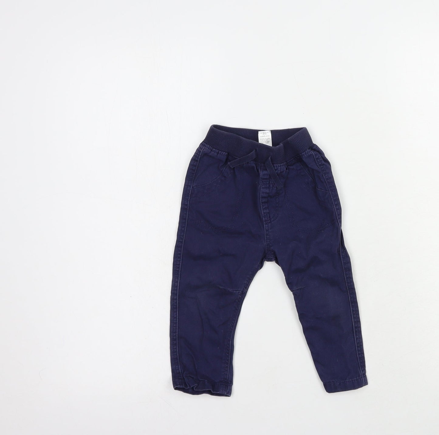George Baby Blue  Cotton Jogger Trousers Size 6-9 Months  Drawstring