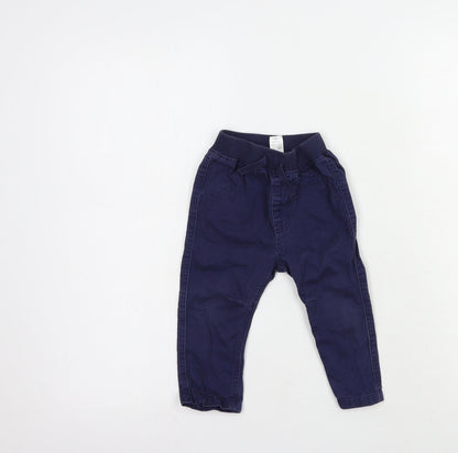 George Baby Blue  Cotton Jogger Trousers Size 6-9 Months  Drawstring