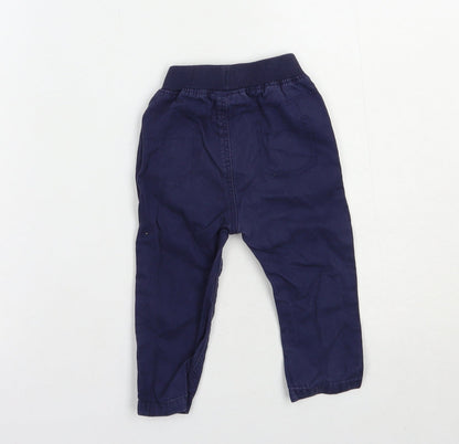 George Baby Blue  Cotton Jogger Trousers Size 6-9 Months  Drawstring