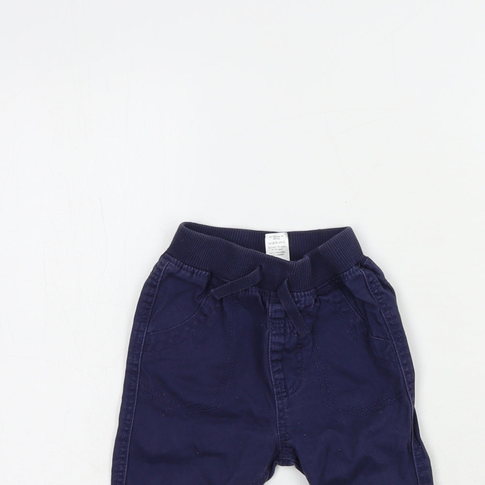 George Baby Blue  Cotton Jogger Trousers Size 6-9 Months  Drawstring