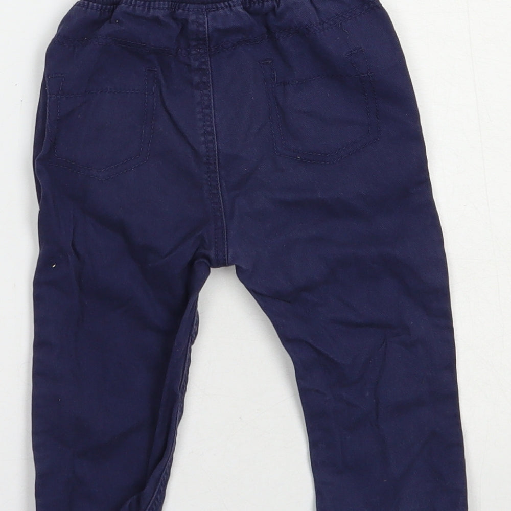 George Baby Blue  Cotton Jogger Trousers Size 6-9 Months  Drawstring