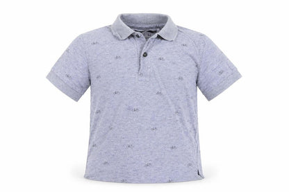 NEXT Boys Blue Geometric Cotton Basic Polo Size 2-3 Years Collared Button