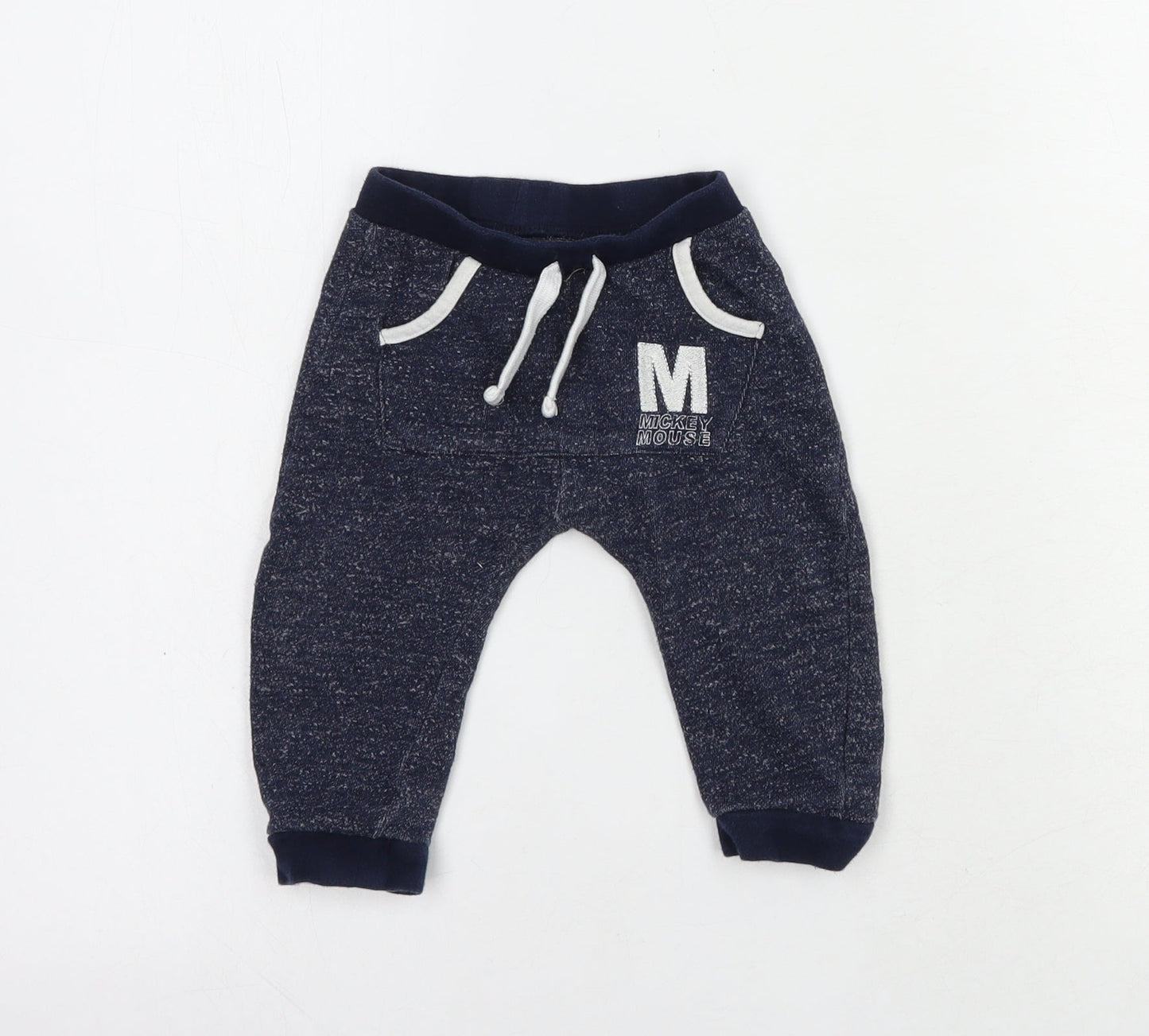 Disney Baby Baby Blue  Cotton Jogger Trousers Size 6-9 Months  Drawstring