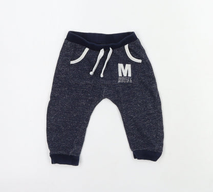 Disney Baby Baby Blue  Cotton Jogger Trousers Size 6-9 Months  Drawstring