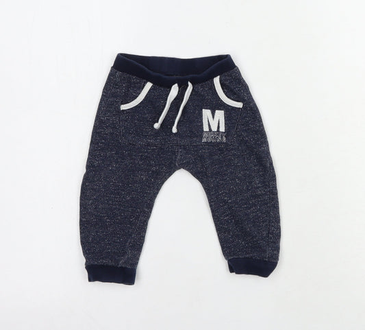 Disney Baby Baby Blue  Cotton Jogger Trousers Size 6-9 Months  Drawstring