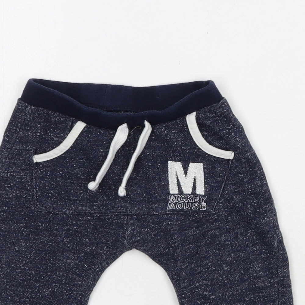 Disney Baby Baby Blue  Cotton Jogger Trousers Size 6-9 Months  Drawstring