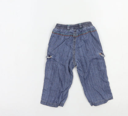George Baby Blue  Cotton Jogger Jeans Size 3-6 Months