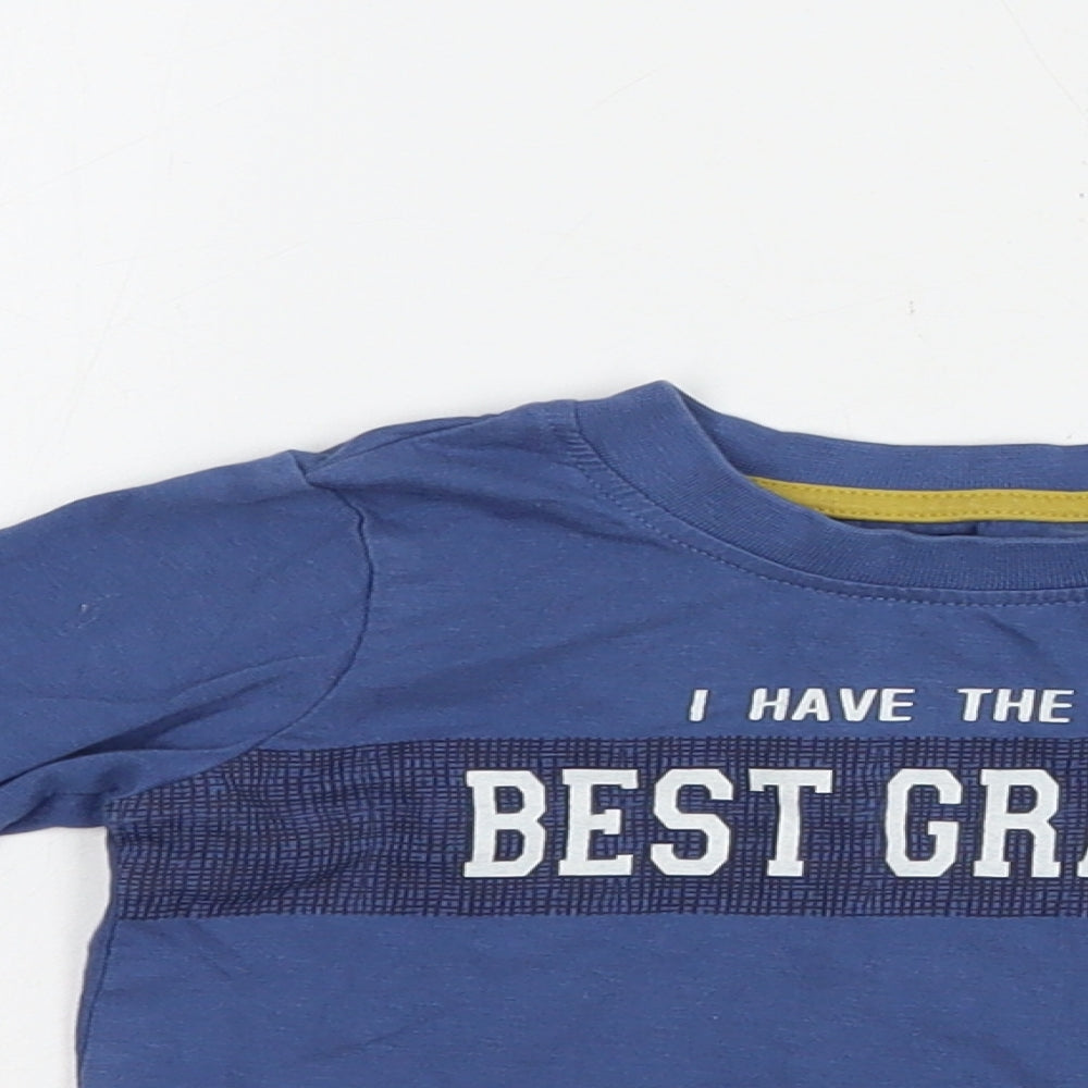 Matalan Baby Blue  Cotton Pullover T-Shirt Size 6-9 Months Crew Neck Pullover - Best Grandad