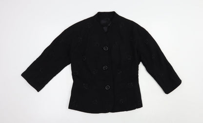 Hyvogue Womens Black   Jacket Blazer Size 12  Button
