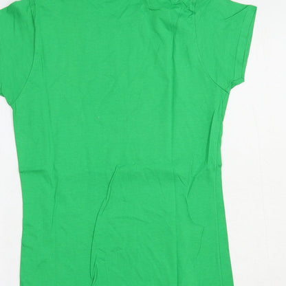 Womens UK Size M Gildan Green Basic T-Shirt