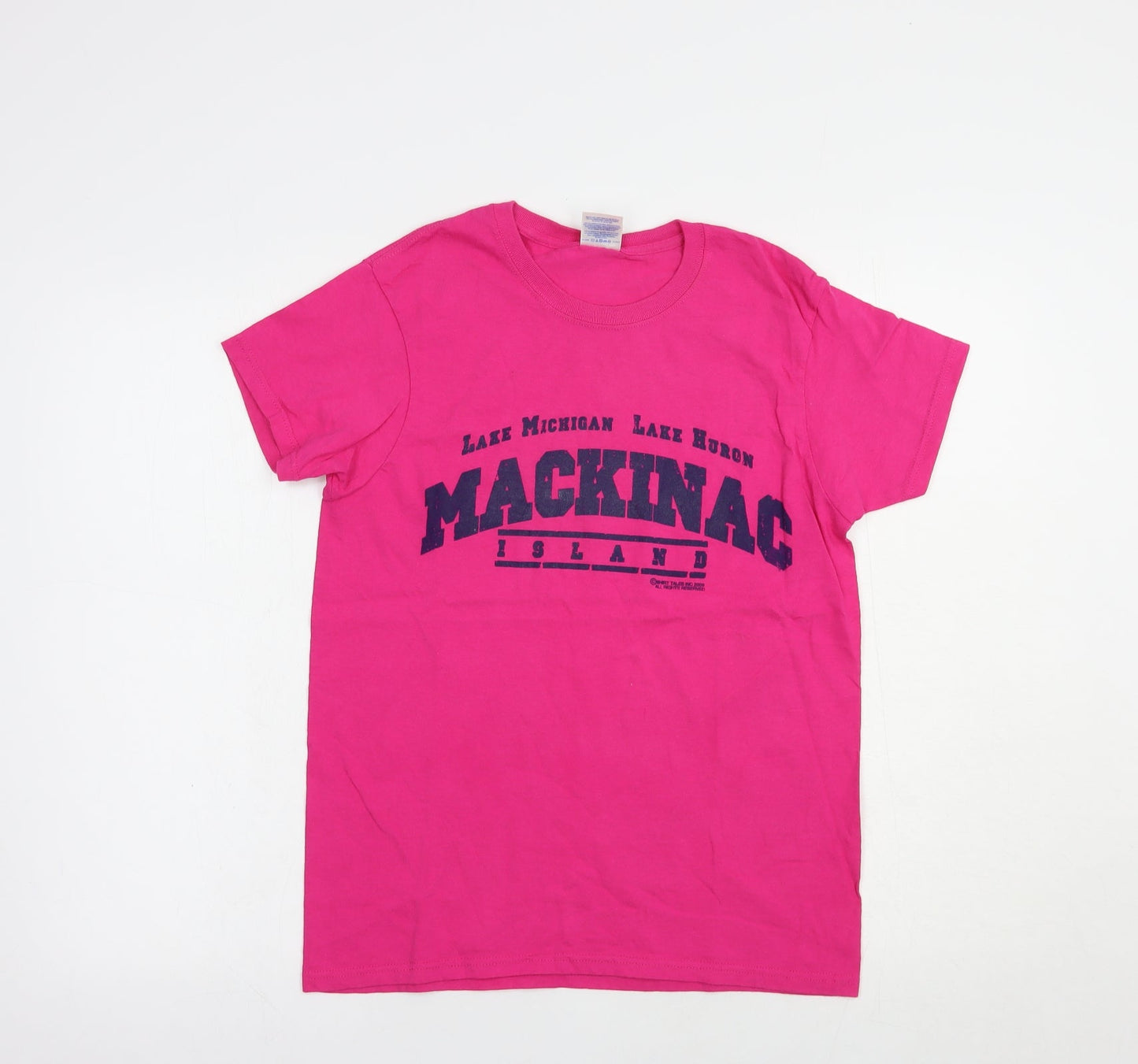 Womens UK Size S Gildan Pink Basic T-Shirt