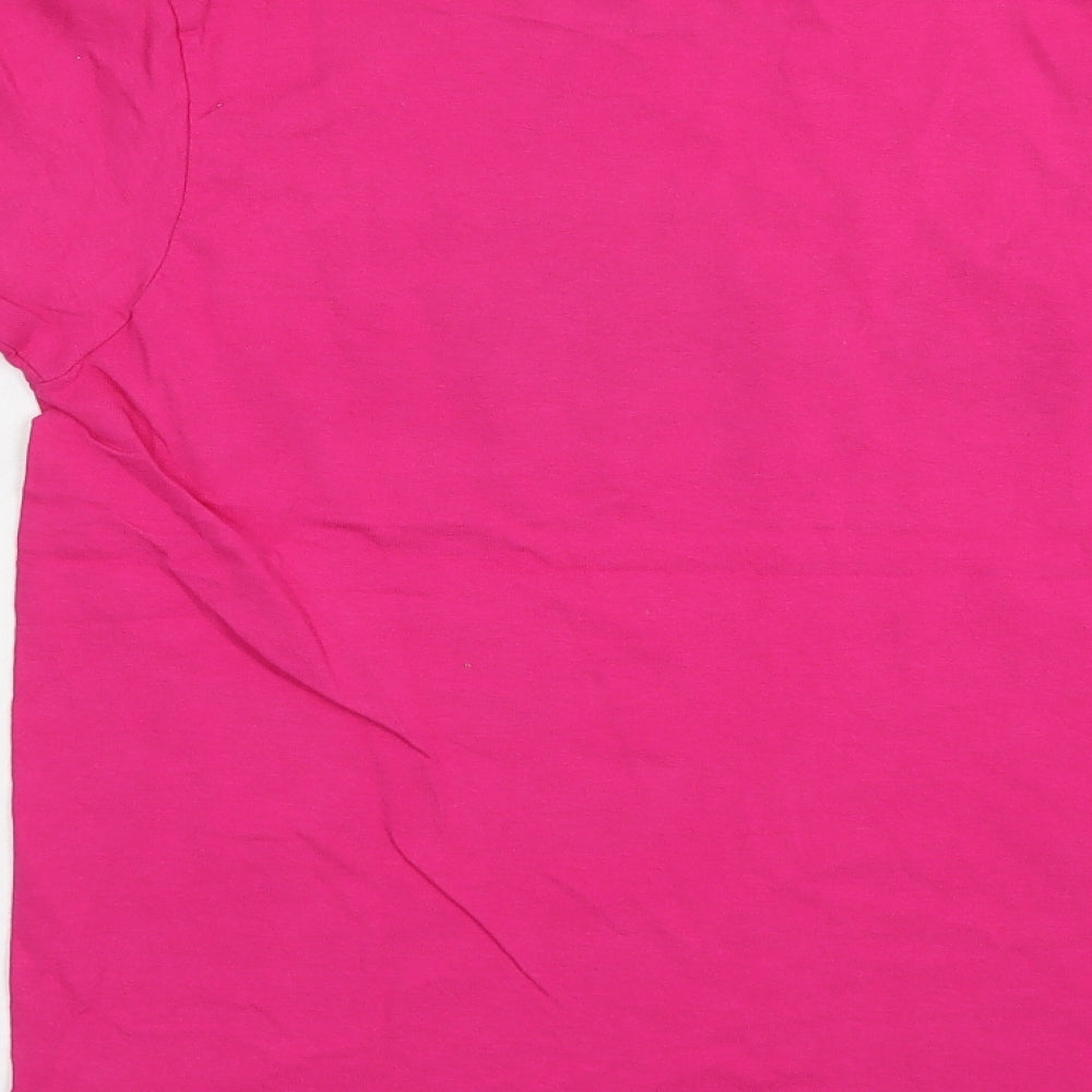 Womens UK Size S Gildan Pink Basic T-Shirt