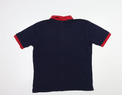 JERZEES Mens Blue  Cotton  Polo Size S Collared Button - Ulster Hockey