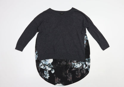 Womens UK Size 10 River Island Grey Tunic Jumper